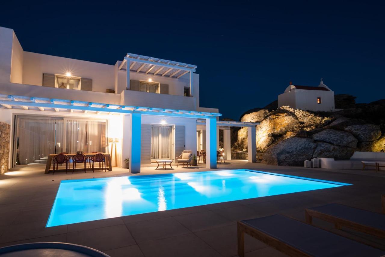 Villa Petra Mare Above Mykonos Town Private Pool Exterior photo