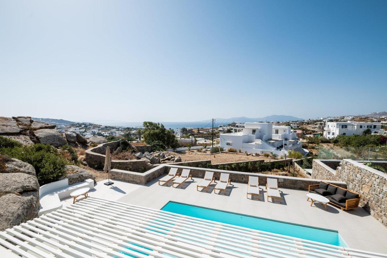 Villa Petra Mare Above Mykonos Town Private Pool Exterior photo
